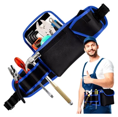 Produktbild von Werkzeugtasche mit Gürtel - Verstellbarer Utility Organizer aus Oxford - Robuste Arbeitsgürteltasche