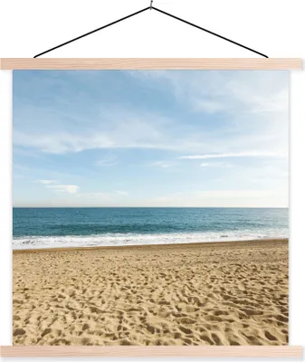 Produktbild von MuchoWow® Textilposter Strand - Sand - Meer 120x120 cm mit holzfarbenen Rahmen - Textil-Poster