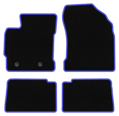 Produktbild von Velours-Fußmatten für Toyota Auris II 2012-2018 (Schrägheck/Kombi) – 4-tlg, Schwarz/Blau, passgenau – Wielganizator CARLUX