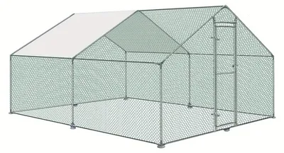 Produktbild von Hühnerstall - Hühnerauslauf - Geflügelstall - Außenbereich - Tierstall - Verzinkter Stahlrahmen - Wasserdichtes PVC-Dach