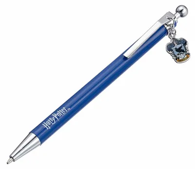 Imagen del producto de Harry Potter, bolígrafo de 14 cm con dije de la casa Ravenclaw y detalles cromados, color azul