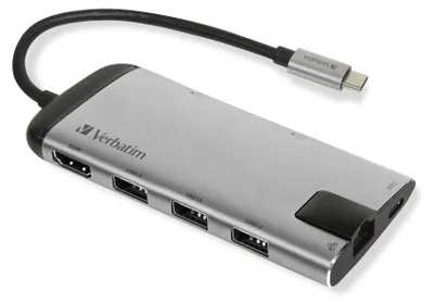 Produktbild von Verbatim USB-C Multiport Hub USB 3.0 HDMI Ethernet SD/microSD