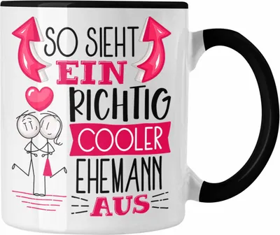 Produktbild von Trendation - Ehemann Tasse Geschenk So Sieht Ein RIchtig Cooler Ehemann Aus Geschenkidee Lustiger Spruch Geburtstag Becher Kaffeetasse (Schwarz)