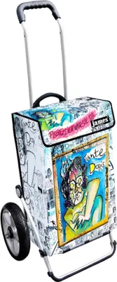 Produktbild von James Einkaufstrolley - TANTE DORIS - stabiler Einkaufswagen mit individuellem Design - mehrfarbig: weiß | grün in Ausführung: Royal-Leichtraeder