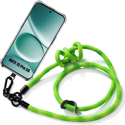 Image de Coque pour Xiaomi Redmi Note 15 Pro 5G, Protection Anti-Rayures Transparente avec Cordon Vert