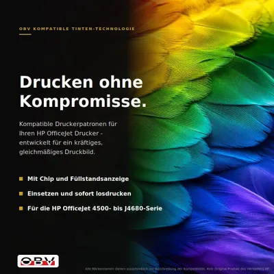 Produktbild von HP 901XL kompatible Druckerpatrone Schwarz - OfficeJet 4500 J4580 J4624 J4660 J4680