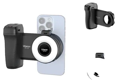 Image de Poignée pour selfies, télécommande sans fil, design ergonomique, kit MA35 LM19 (noir)