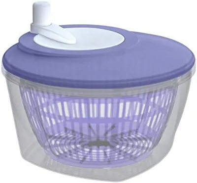 Produktbild von PolkaHome® Salatschleuder Rolly – manueller Salatcentrifuge, 24 x 24 x 19 cm, Blau