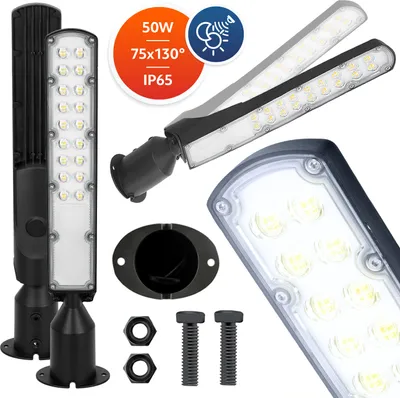 Produktbild von Straßenleuchte LED CYOTO LX 50W Dämmerungssensor farbneutral Industrieleuchte Außenleuchte IP65 Wasserdicht Mastleuchte Wegeleuchten Parkplatz Beleuchtung Hofbeleuchtung Wandleuchte