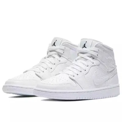 Produktbild von Nike Air Jordan 1 Mid White Snakeskin BQ6472-110 NEU Weiß Größe 40