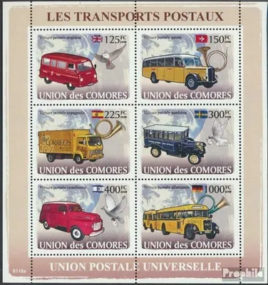 Produktbild von Briefmarken Komoren 2008 Mi 1813-1818 Kleinbogen (kompl. Ausg.) postfrisch Posttransporte