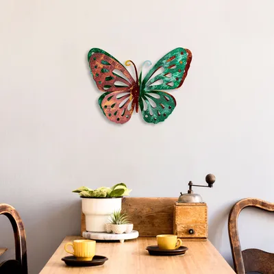 Immagine prodotto di Wallity, Farfalla 4, Accessorio decorativo da parete in metallo, 100 % METALLO, Multicolore, 29 x 22 cm