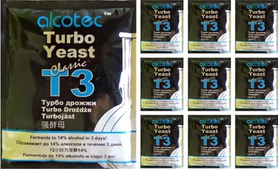 Produktbild von HUGBERT Turbohefe Alcotec T3 Classic Turbo Vodka Alkohol Gärhefe Hefe 10 Stück
