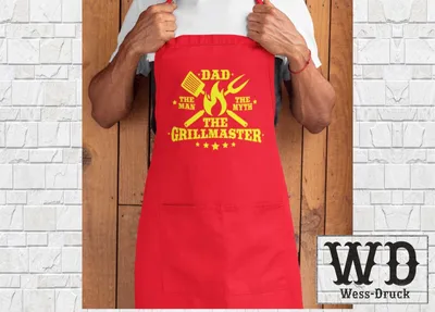 Produktbild von Wessdruck The Grillmaster Kochschürze Rot Gelb