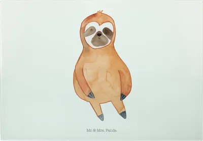 Produktbild von Mr. & Mrs. Panda Hackbrett Faultier Zufrieden - Weiß - Geschenk, vesperbrett, schneidbrett, Vesperplatte, Schneidebrett, Großes, Pause, Glücklich, Glück