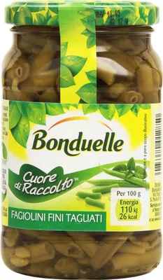Produktbild von 6x Bonduelle fagiolini grüne Bohnen 330g glas Italienische Hülsenfrücht Gemüse
