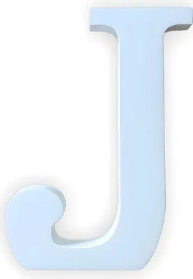 Immagine prodotto di Lettera di legno bianca, circa 20 cm, spessore 1,8 cm, lettera J