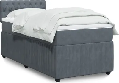 Produktbild von Möbel Boxspringbett mit Matratze Dunkelgrau 90x190 cm Samt - Bettrahmen 3287621