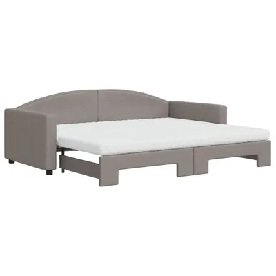 Obrázek produktu pro vidaXL Rozkládací denní postel s matracemi Taupe 90x200 cm Látka