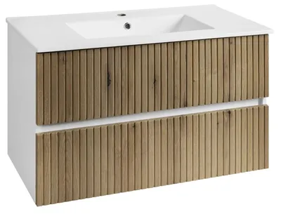 Productafbeelding van Aqualine PANEDA onderkast, 89,5 x 55 x 45,2 cm, eikenhout Emporio