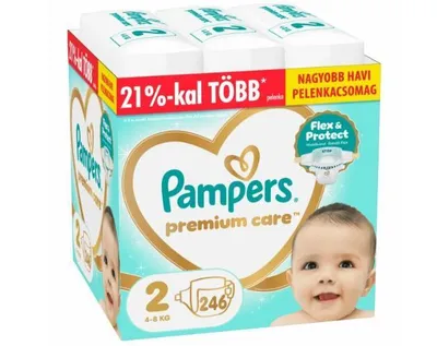 Produktbild von Pampers Premium Care Monats-Windelpackung 4-8 kg Mini 2 (246 St.)