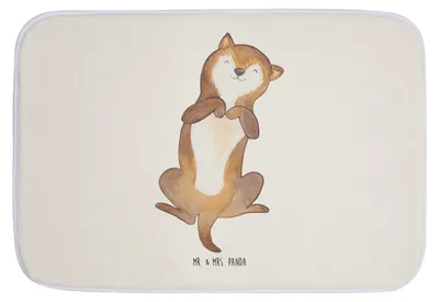 Produktbild von Mr. & Mrs. Panda Badematte Hund Streicheln - Weiß - Geschenk, Badteppich, Bauch, badezimmermatte, Duschvorleger, Kraulen, Hunde, Süß, Badezimmerteppich, Badvorleger