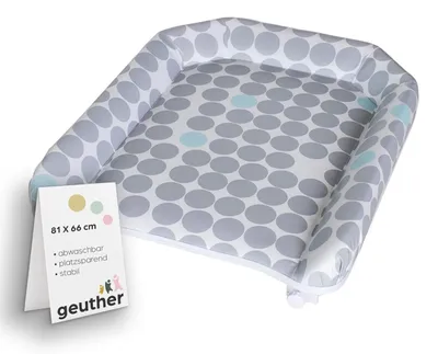 Produktbild von GEUTHER Wickelplatte für Kinderbett im Punktedesign | universell passend | platzsparend & abnehmbar | weich gepolstert mit erhöhtem Rand | belastbar bis 15 kg