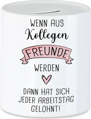 Produktbild von Wenn Aus Kollegen Freunde Werden Spardose Lieblingskollegin Arbeit Büro-Beutel Kollegin Geschenk