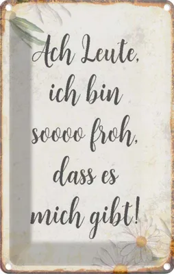 Produktbild von vianmo Blechschild 30x20 cm Ach Leute ich bin soo froh Spruch Zitat