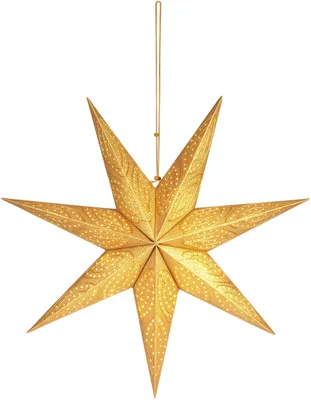 Produktbild von Weihnachtsstern 60 cm BRUBAKER Papier mit LED zum Aufhängen, Adventsstern