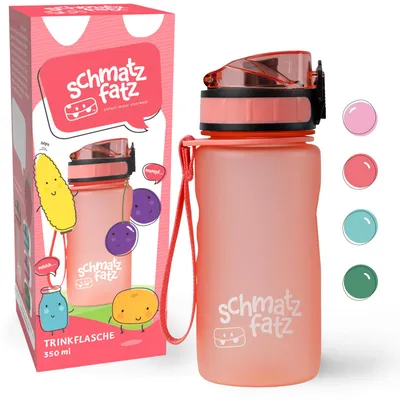 Produktbild von Klarstein Trinkflasche 350ml, Sport Trinkflasche zum Wandern, Schule & Fitnessstudio, Geschmacksneutrale Wasserflasche Auslaufsicher, Trinkflasche mit Fruchteinsatz, Trinkflasche BPA-Frei, Koralle