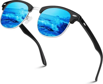 Produktbild von LINVO Polarisierte Sonnenbrille Retro Halbrahmen UV400 für Damen und Herren