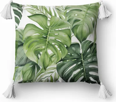 Image de Taie d'oreiller décorative 45x45 Floral Monstera Vert