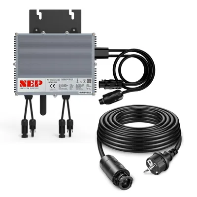 Produktbild von NEP BDM-1000 Wechselrichter 1000W Set Dual MPPT, mit 5m Endkabel Schuko-Stecker BQ
