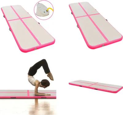 Immagine prodotto di vidaXL Tappetino da ginnastica gonfiabile con pompa 300×100×10 cm PVC Rosa - Tappetino da ginnastica - Tappetino da ginnastica - Tappetino da ginnastica yoga - Tappetino da ginnastica yoga