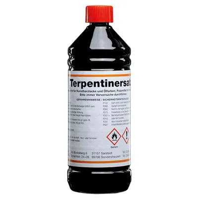 Produktbild von Terpentinersatz 1,0 l für Farben und Lacke, Pinsel- und Werkzeugreinigung, Öl- und Fettentfernung, Kindersicherheitsverschluss