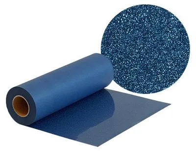 Produktbild von Plottermarie Plotterfolie Mega Glitter für kreative Veredelungen – Plotterfolie für Textildruck, T-Shirts, Baumwolle, Polyester, DIY & Spezialeffekte 100 x 50 cm - 930 Columbia Blue