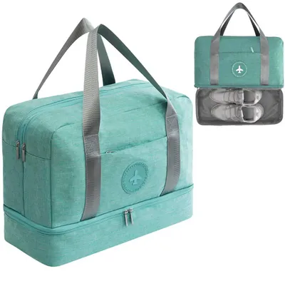 Image de Sac de sport, sac avec compartiment sec/humide, sac de natation, sac de voyage imperméable, sac de plage, trousse de toilette pour la salle de sport, la piscine, la plage, les vacances, les voyages et les sports de plein air.