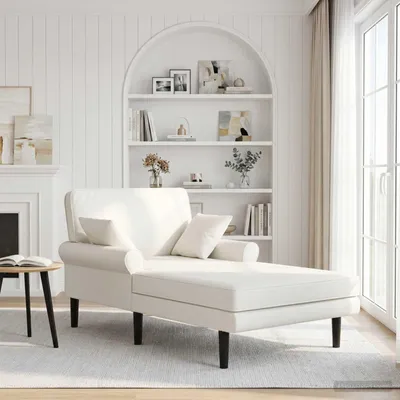 Produktbild von Möbel Chaiselongue Weiß Kunstleder - Recamieren &9540