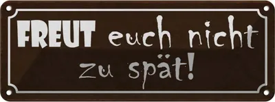 Produktbild von vianmo Blechschild 10x27 cm freut euch nicht zu spät Dekoration Spruch Zitat