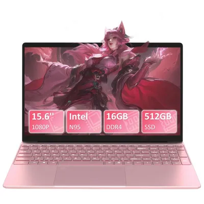 Produktbild von Auusda T152A Laptop, 15.6 inch, Intel N95, 16GB RAM, 512GB NVMe SSD, Pink