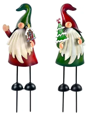 Productafbeelding van Kerstkabouter voor buiten - Metaal - 45 cm - Set van 2 stuks