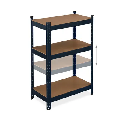 Obrázok produktu pre Relaxdays Regál na ťažké bremená, 5 políc, rozmery: 180 x 70 x 30 cm, nosnosť 500 kg, oceľ, skladovací regál do pivnice a garáže, čierny