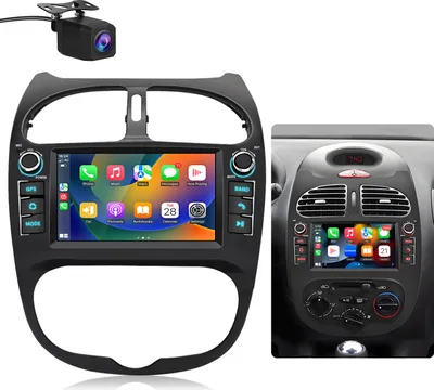 Obrázek produktu pro S kamerou Autorádio Android pro PEUGEOT 206 206CC 206SW 2001-2016 CarPlay Android Auto WiFi GPS Navi RDS DSP DAB+ BT 7 palců 32 GB