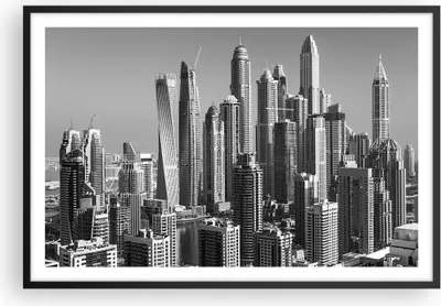 Produktbild von Gerahmtes Poster - Schwarzer Rahmen - Wolkenkratzer Fotografie Dubai - 91,5x61 cm - Wand Bild - Wanddeko - Wandbilder - Kunstposter - Wandposter - Bilderrahmen - Bilder - Kunstdruck - P2BAA91x61-4388