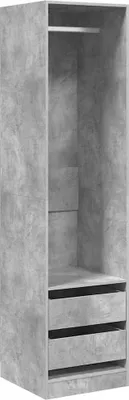 Produktbild von vidaXL Kleiderschrank Schubladen Betongrau 50x50x200cm Holzwerkstoff