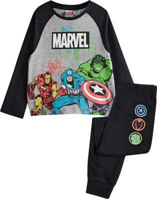 Produktbild von Marvel Avengers - Schlafanzug mit langer Hose für Jungen NS8259 (128) (Schwarz)