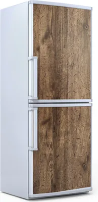 Produktbild von Kühlschrankdekoration 70x180 cm Aufkleber auf dem Kühlschrank - Dunkle Holz