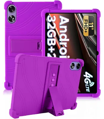 Produktbild von Tablet Hülle für Doogee Tab G6+ 11,0", Stoßfeste Weiches Silikon Schutzhülle mit Standfunktion Lila