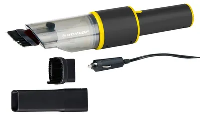 Immagine prodotto di Dunlop aspirapolvere a batteria 12V - Aspirapolvere portatile con spazzola e bocchetta per interstizi - Aspirapolvere per auto con presa accendisigari - Aspirapolvere portatile con potenza di aspirazione di 3000Pa - Nero/giallo